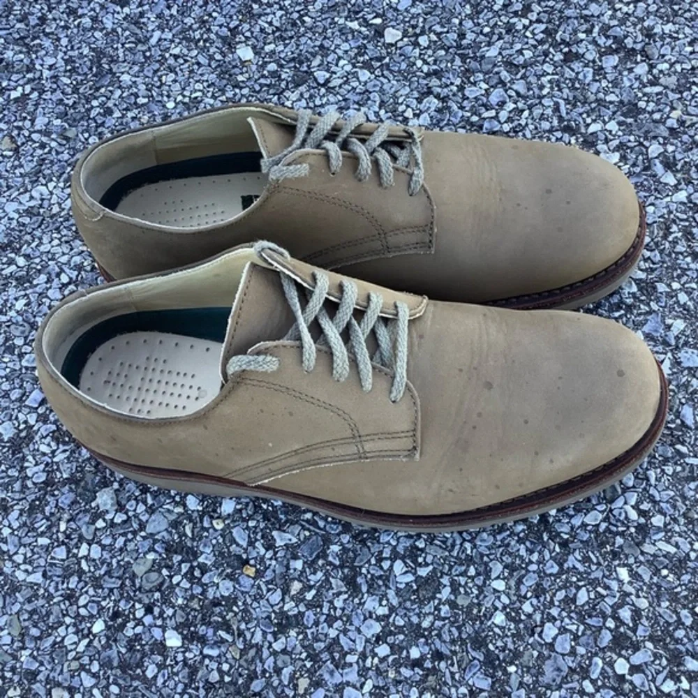 LL Bean‎ Men's Nubuck Suede Leather Vibram Sole Lace Up Shoes Size 10